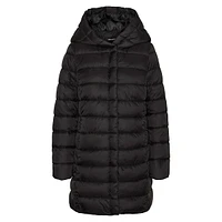 Channel-Quilted Hooded Puffer Jacket