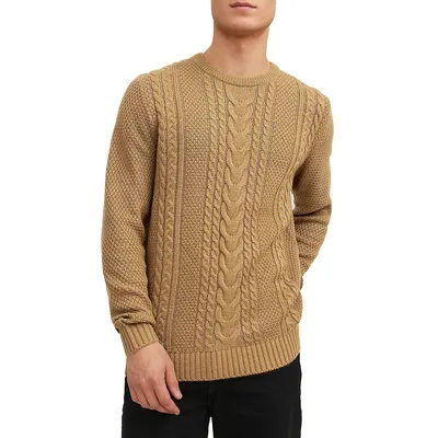 Craig Cable-Knit Crewneck Sweater