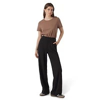 Liva High-Waist Wide-Leg Pull-On Trousers