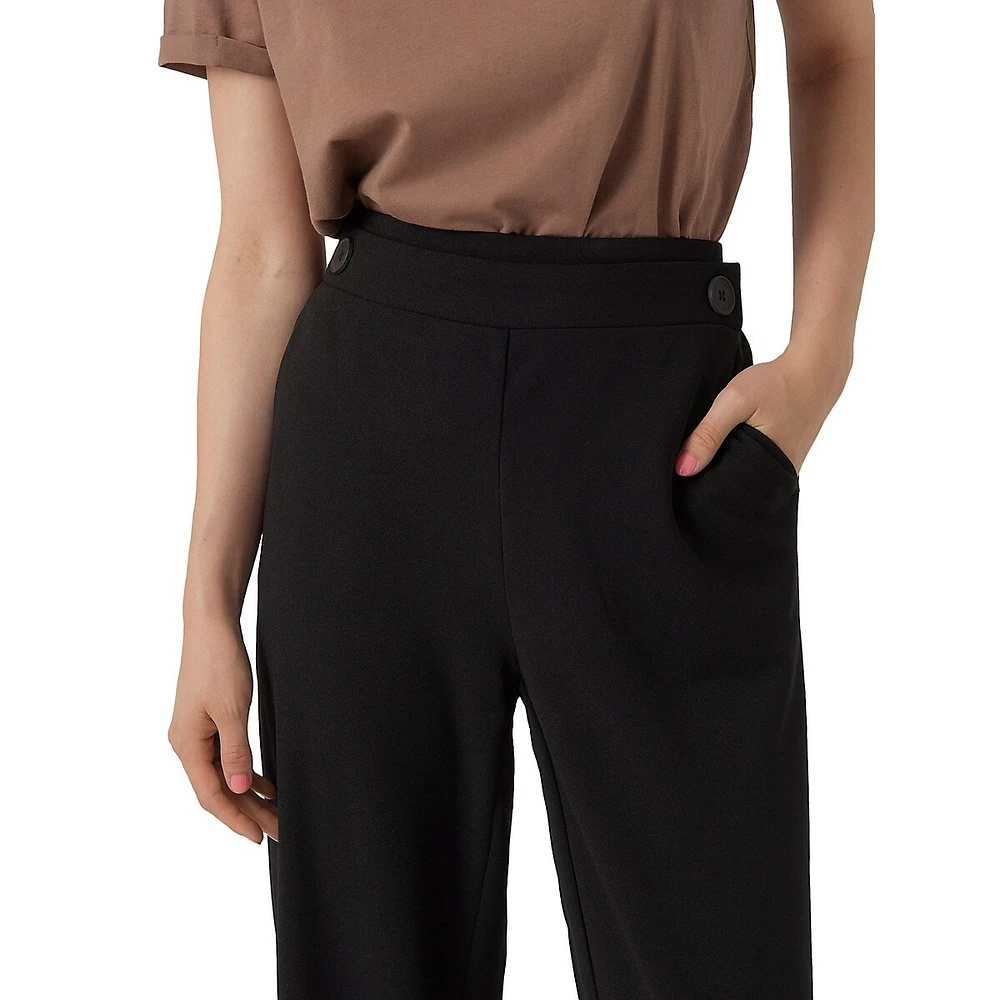 Liva High-Waist Wide-Leg Pull-On Trousers