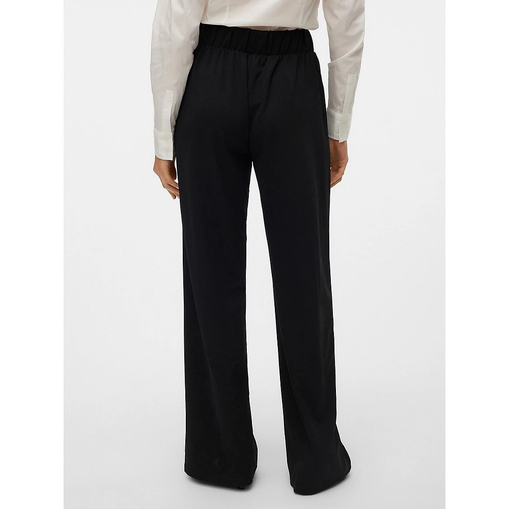 Liva High-Waist Wide-Leg Pull-On Trousers