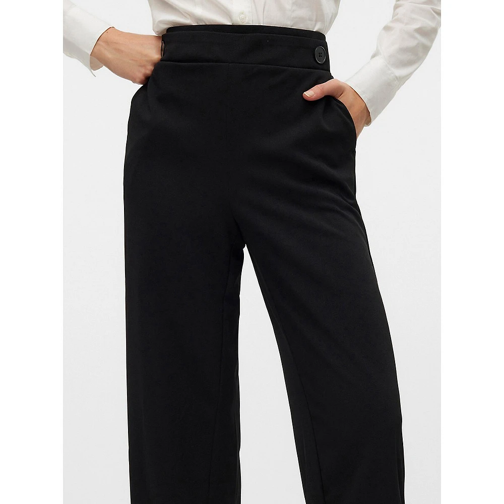 Liva High-Waist Wide-Leg Pull-On Trousers