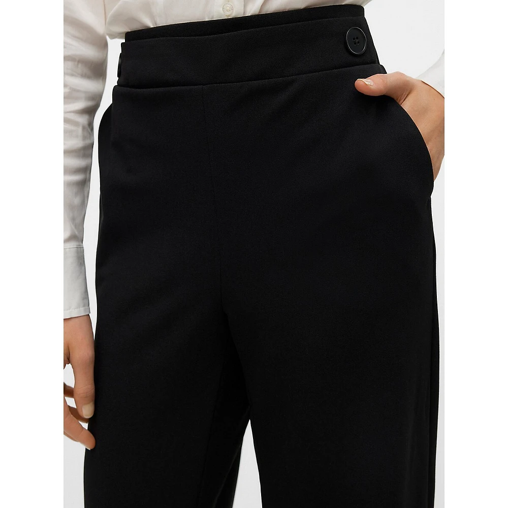 Liva High-Waist Wide-Leg Pull-On Trousers