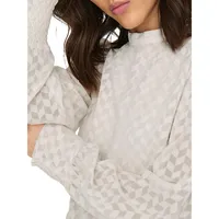Emmery Highneck Chevron Pattern Blouse