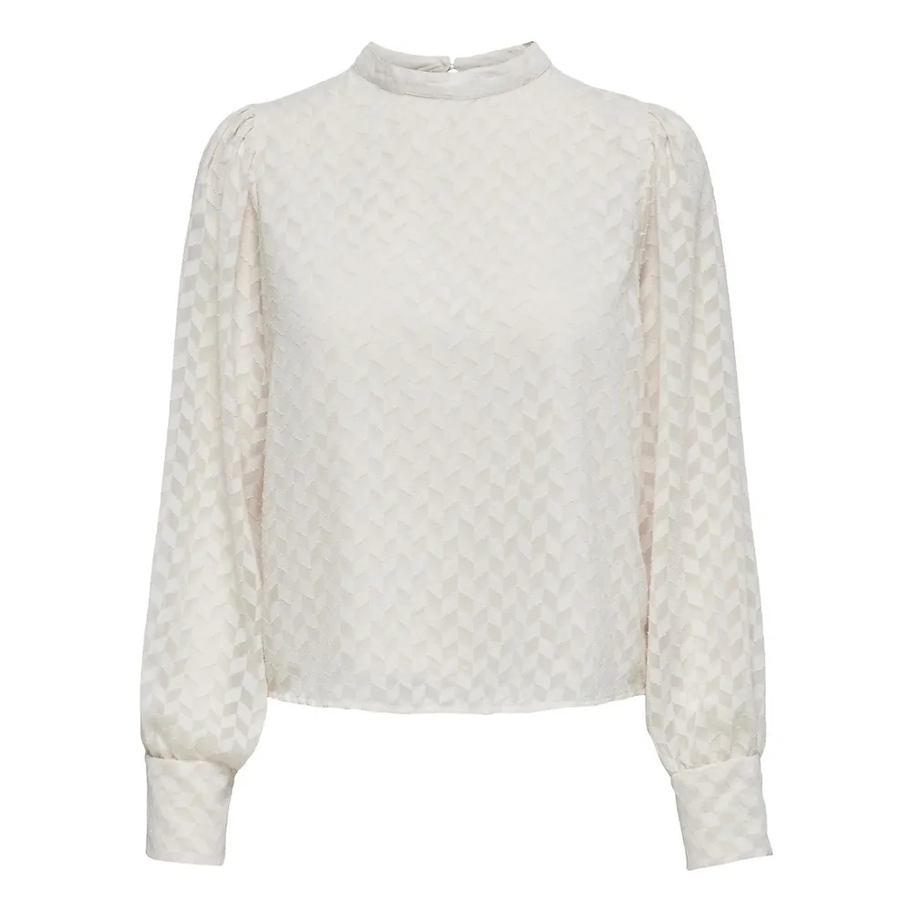 Emmery Highneck Chevron Pattern Blouse