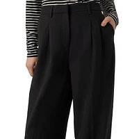 Pleated Wide-Leg Dad Pants