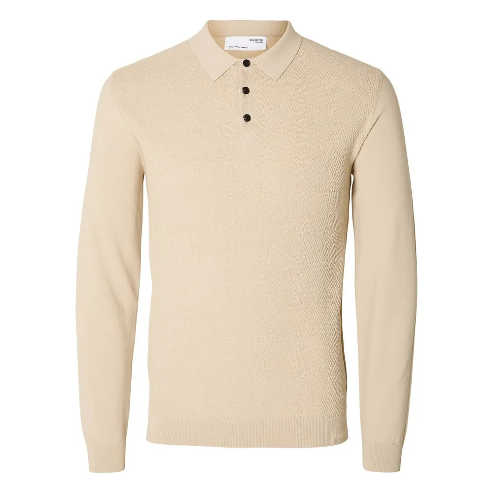 Corner Textured Polo Sweater