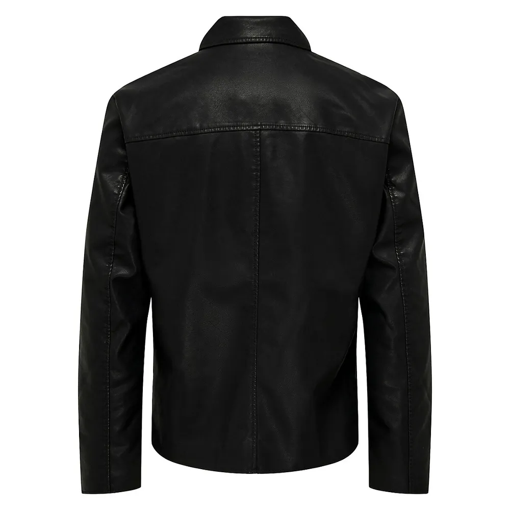 Even Faux Leather Moto Jacket