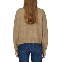 Cable-Front Mockneck Sweater