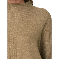 Cable-Front Mockneck Sweater