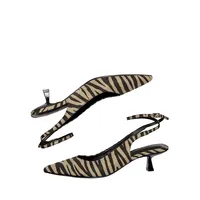 Coco Zebra-Print Ankle Wrap Kitten Pumps