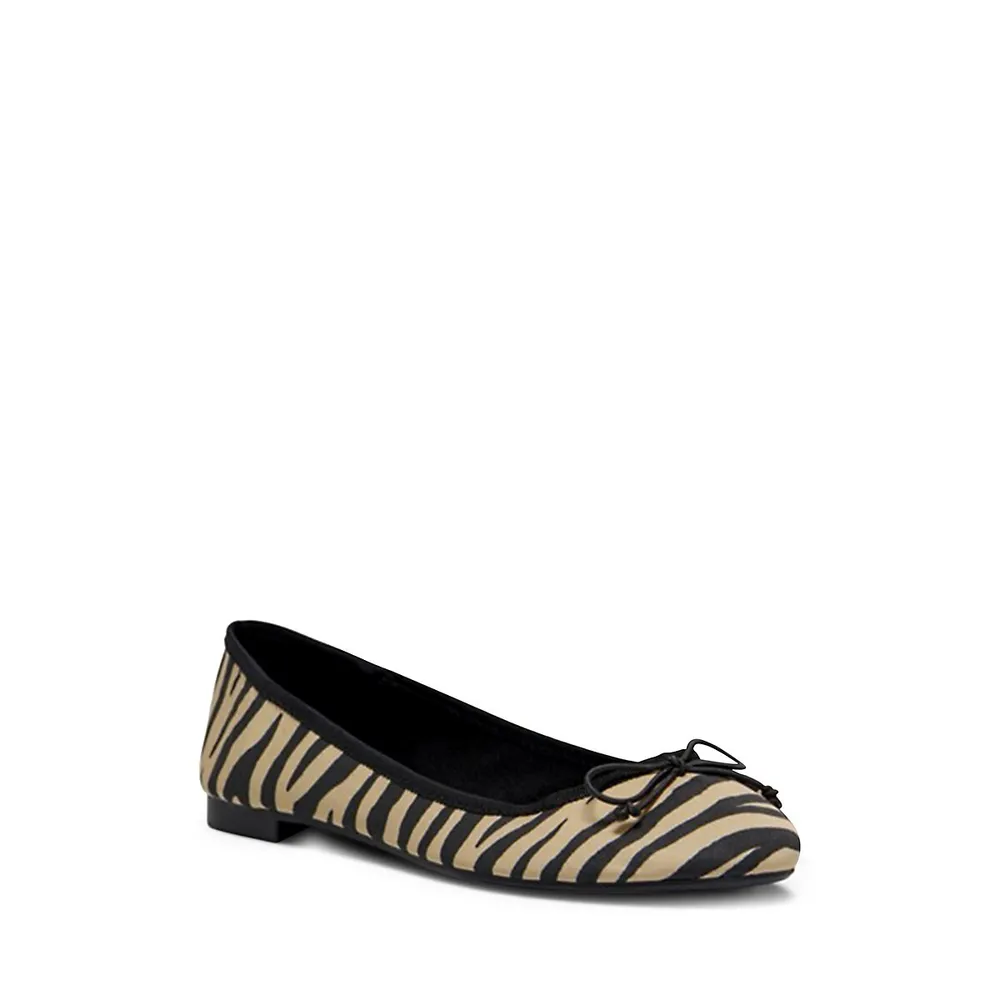 Bee Zebra-Print Ballerina Flats