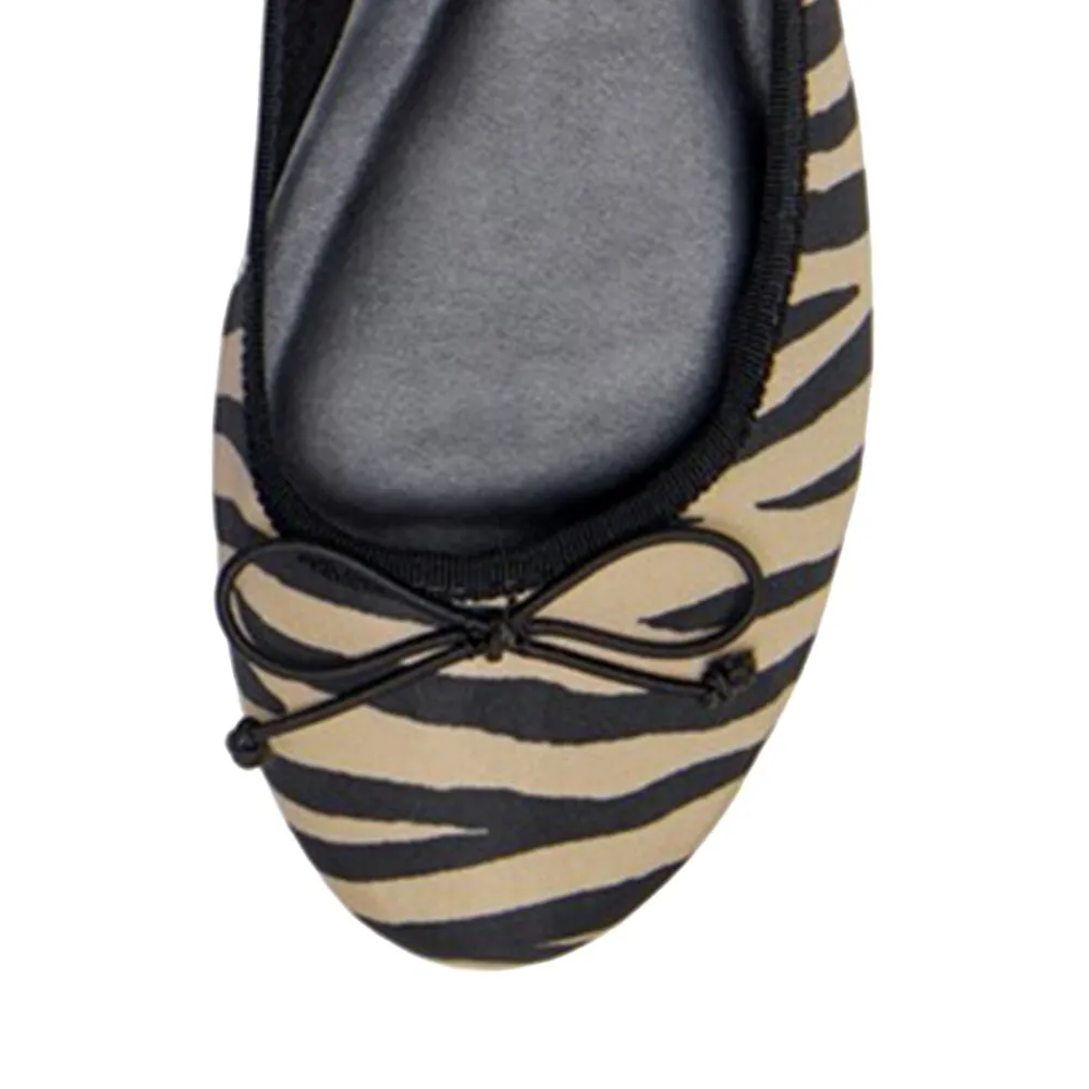 Bee Zebra-Print Ballerina Flats