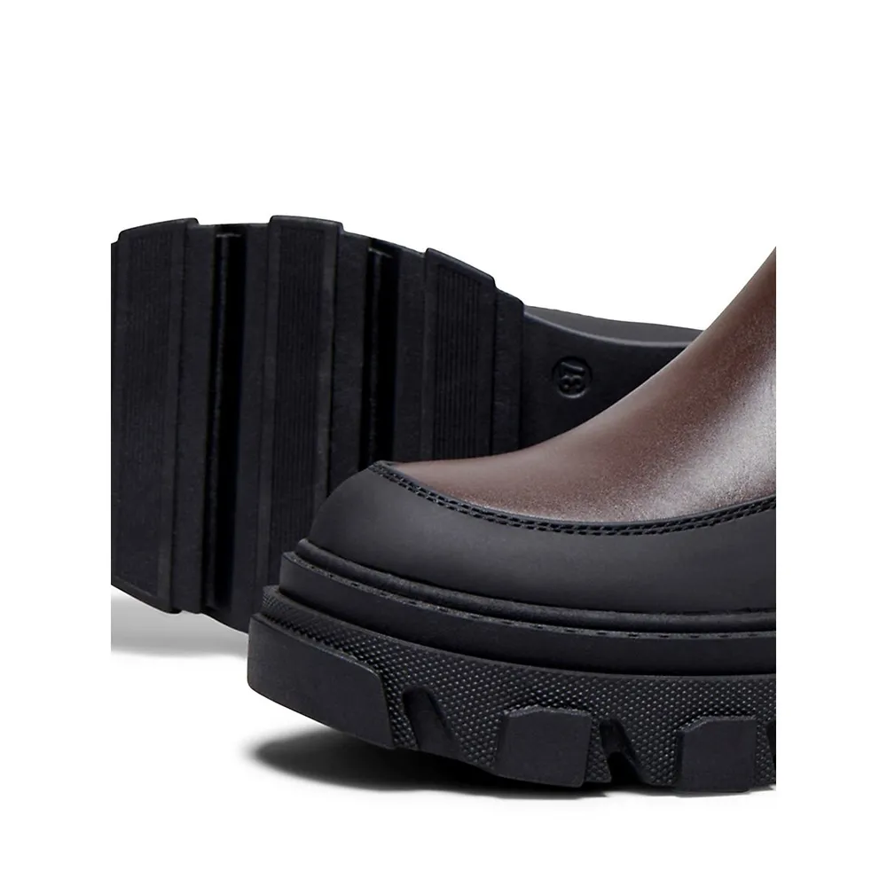 Black & Brown Tire Chelsea Boots