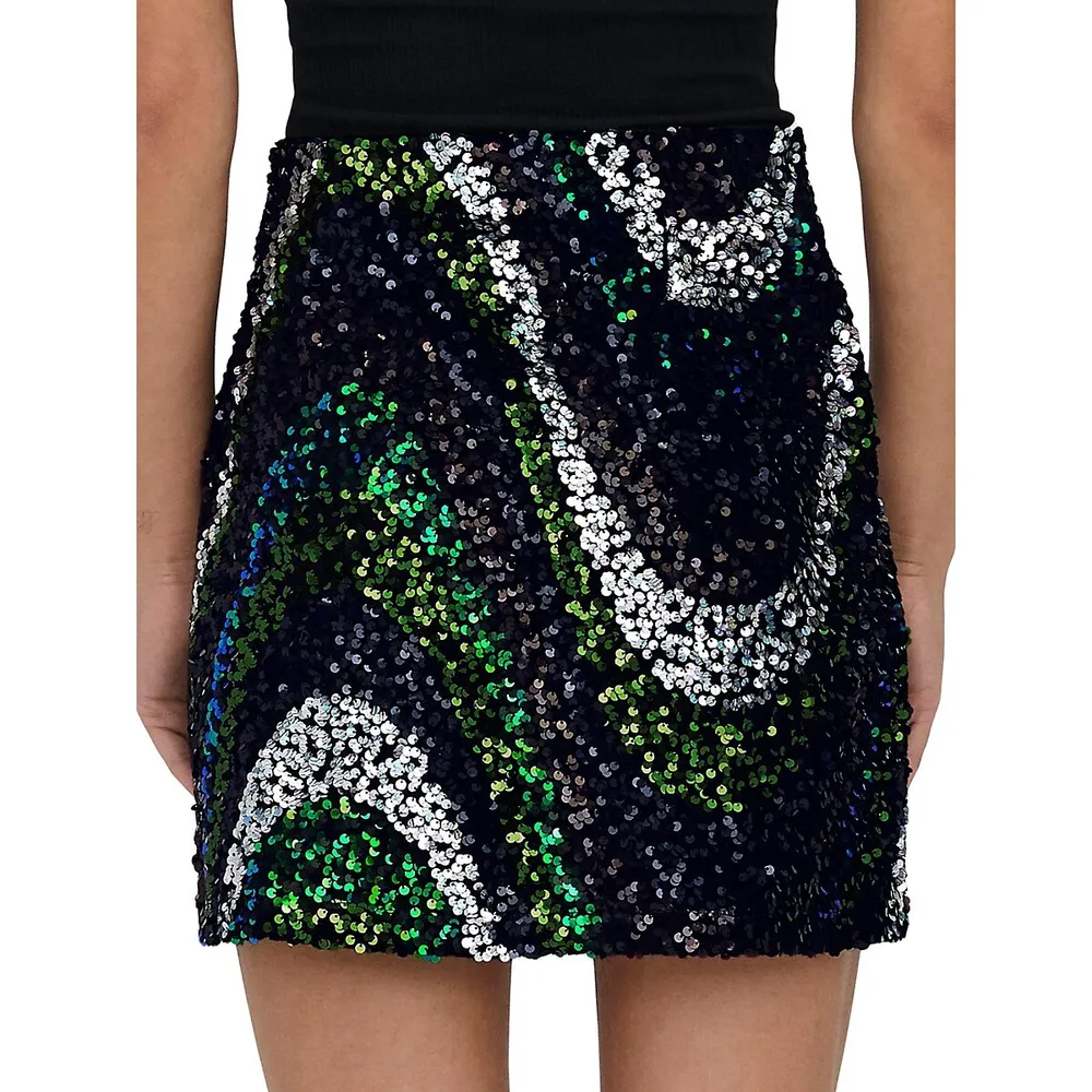 Sequined Mini Skirt – L'MOMO