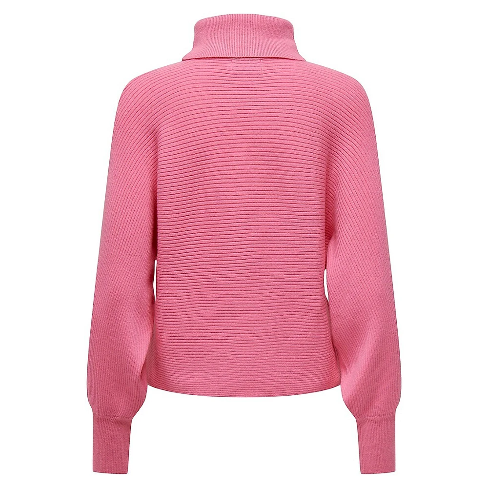 Lela Rollneck Ribbed Sweater