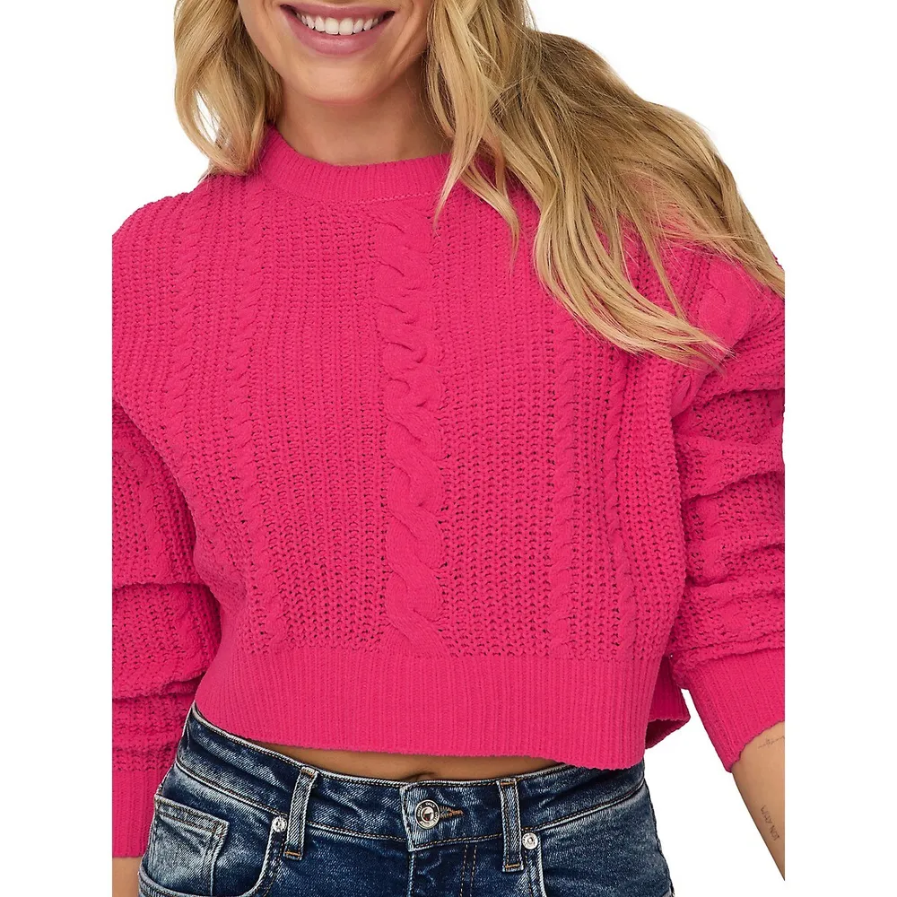 Cropped Chenille Sweater