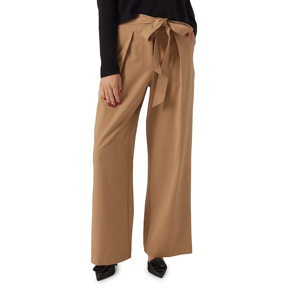 Gaia Tie-Waist Wide-Leg Pants