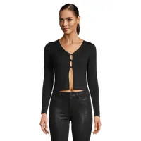 Nima Fitted Ribbed Cropped Cardigan