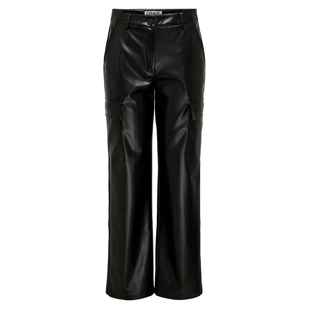 Blake Faux Leather Cargo Pants