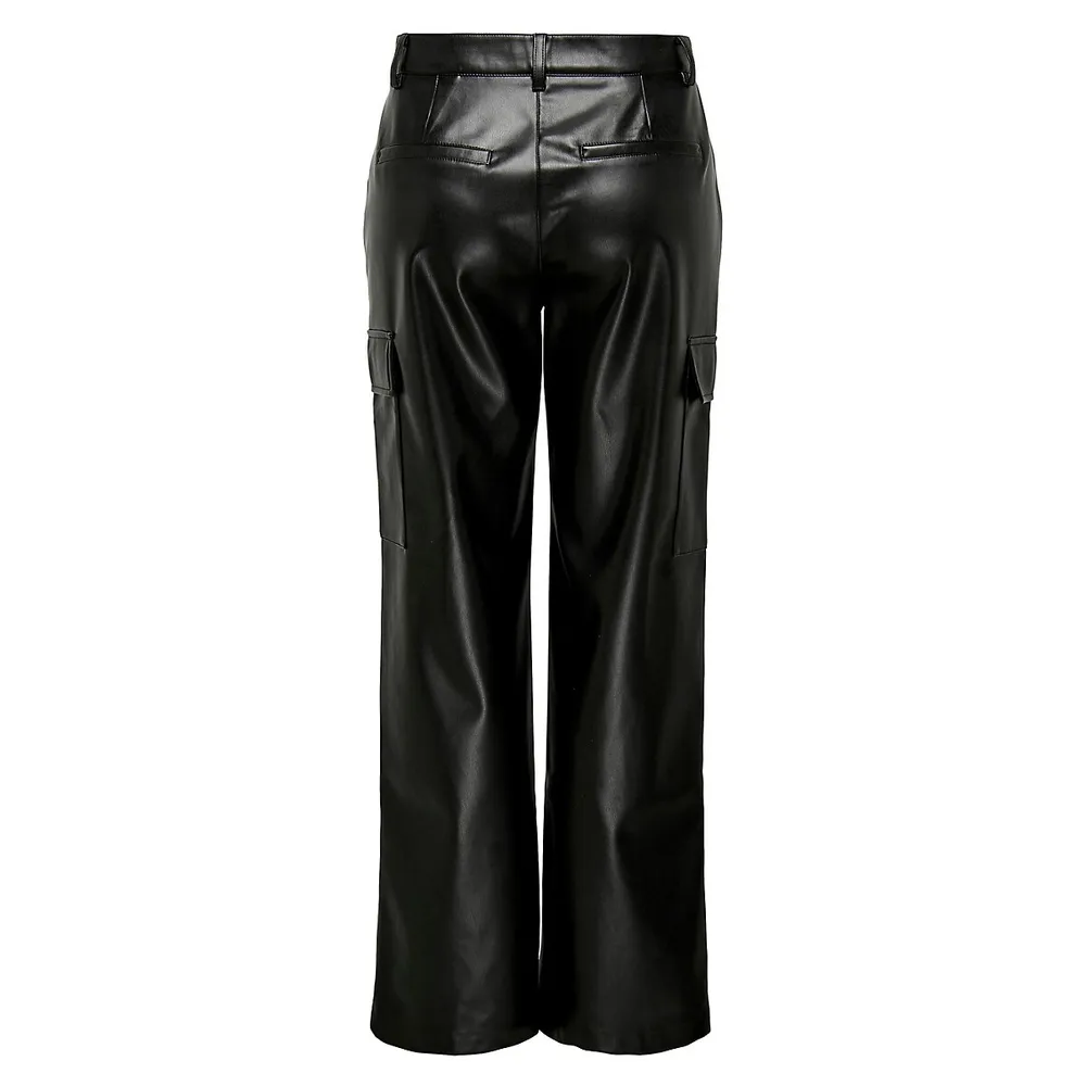 Blake Faux Leather Cargo Pants