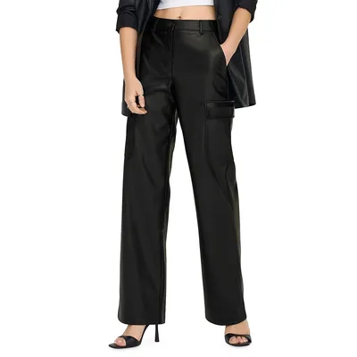 Blake Faux Leather Cargo Pants