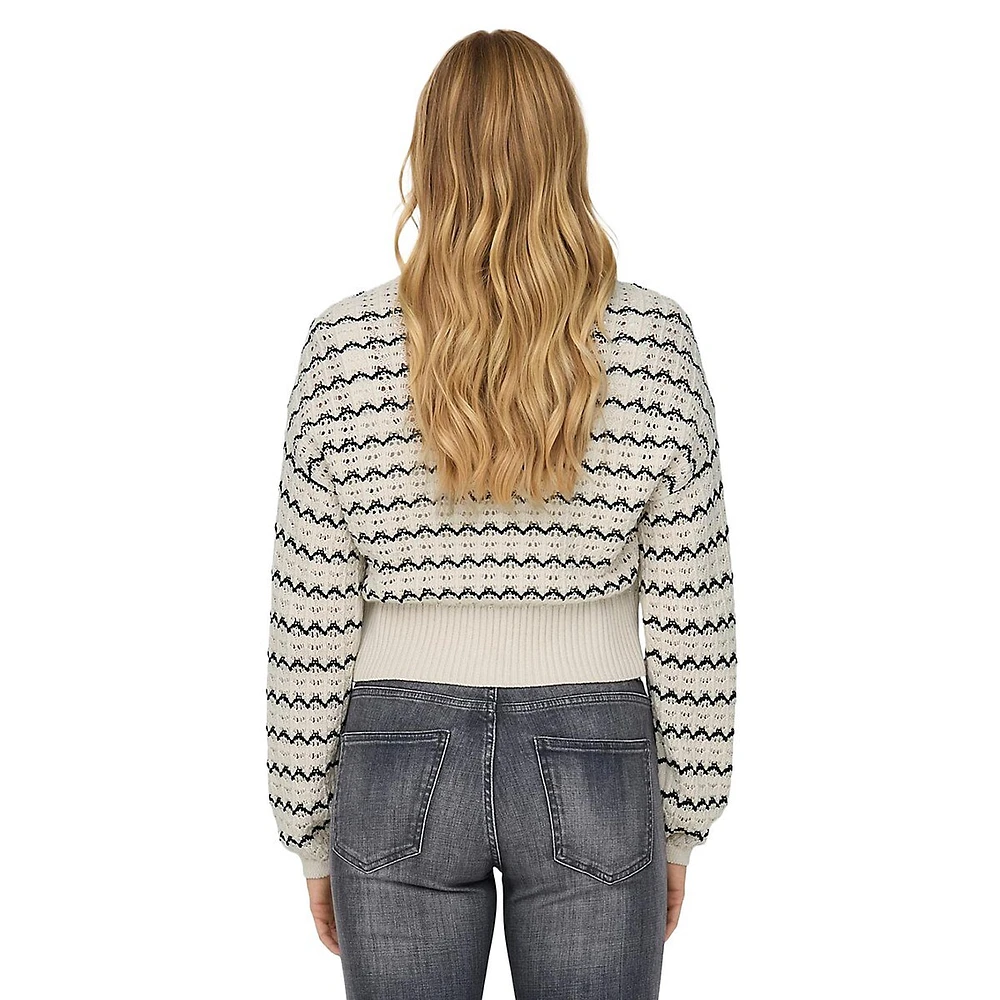 Lasa Striped Pointelle Sweater