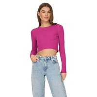 Meddi Cutout-Back Cropped Sweater