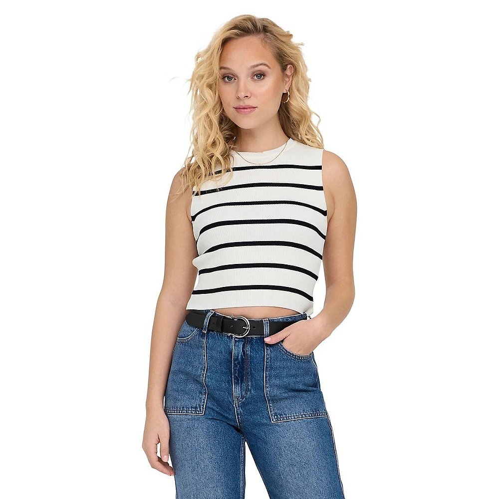 Majli Rib-Knit Cropped Top