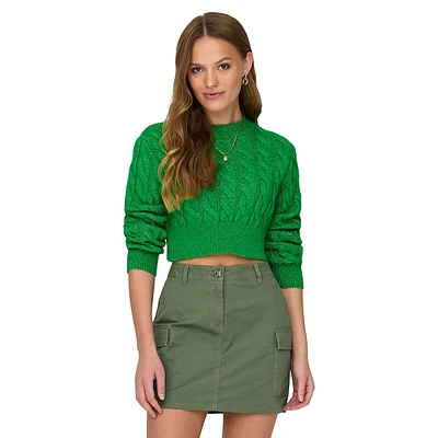 Carla Cable-Knit Cropped Sweater