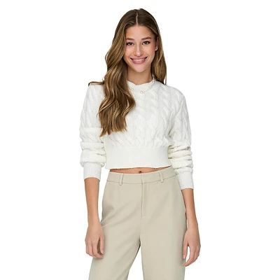 Carla Cable-Knit Cropped Sweater