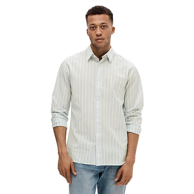 Slim-Fit Cotton & Linen Casual Shirt