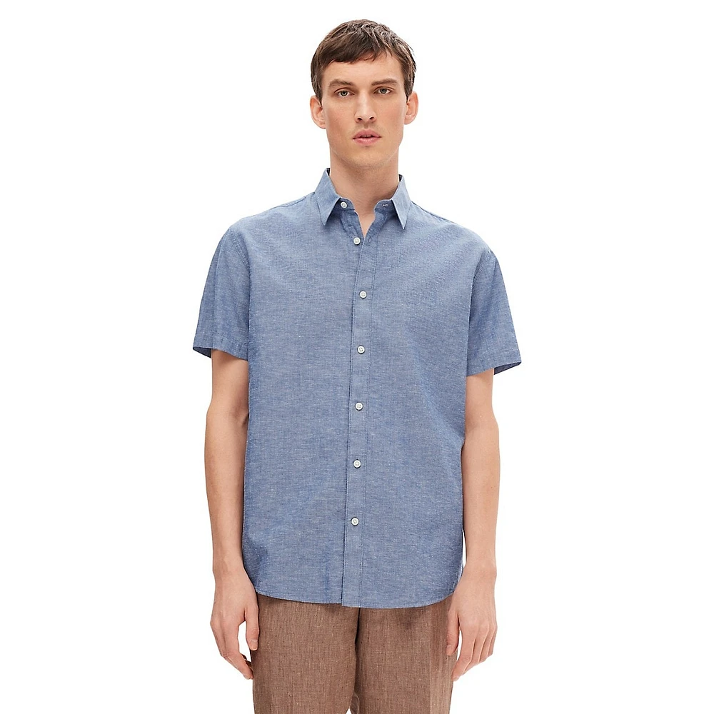 Cotton & Linen Short-Sleeve Shirt