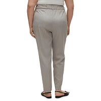 Plus Wendy High-Rise Tapered-Leg Pinstriped Pants
