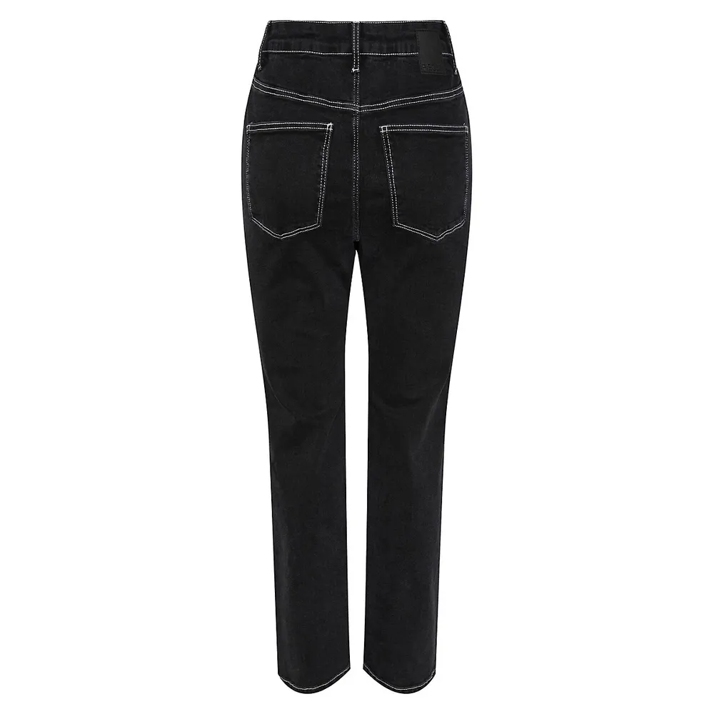 Joella Mid-Rise Contrast Jeans