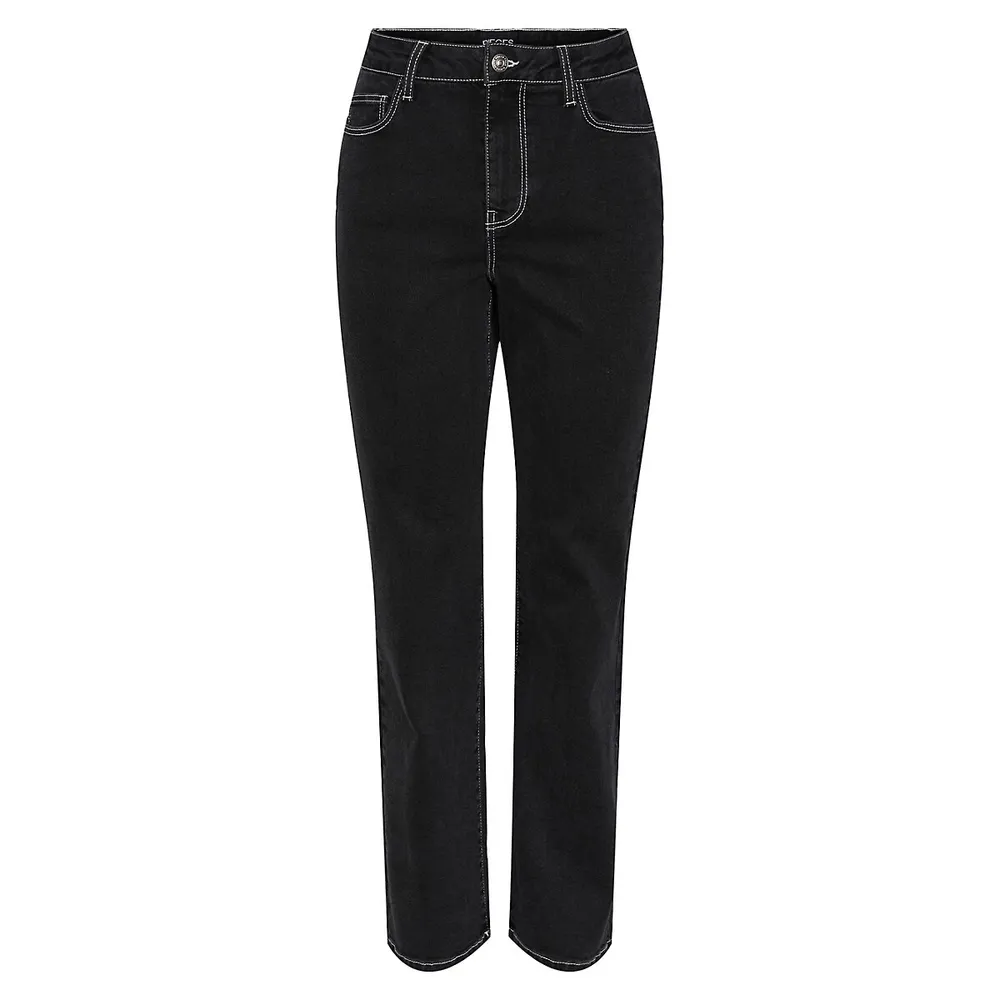 Joella Mid-Rise Contrast Jeans