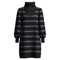 Jadina Long-Sleeve Half-Zip Knit Dress