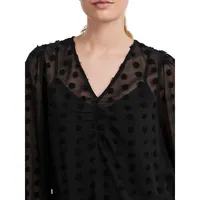 Symma Dotted Illusion Lace Top