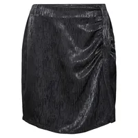 Ruched Tonal-Print Short Skirt