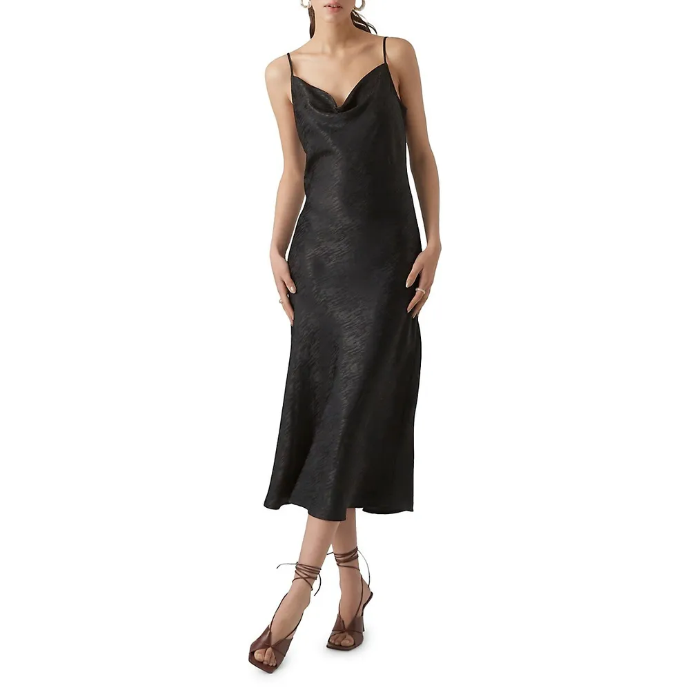 Tonal-Print Slip Dress