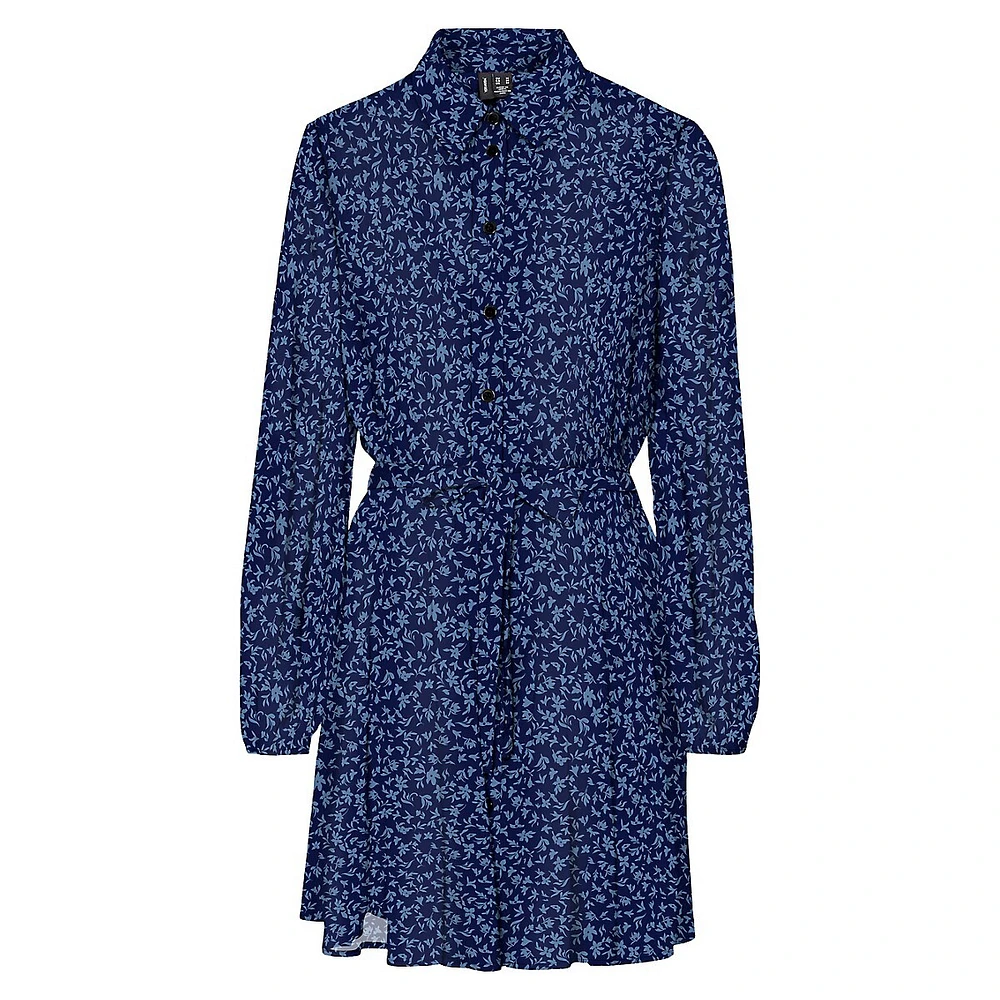 Fit-and-Flare Print Shirtdress