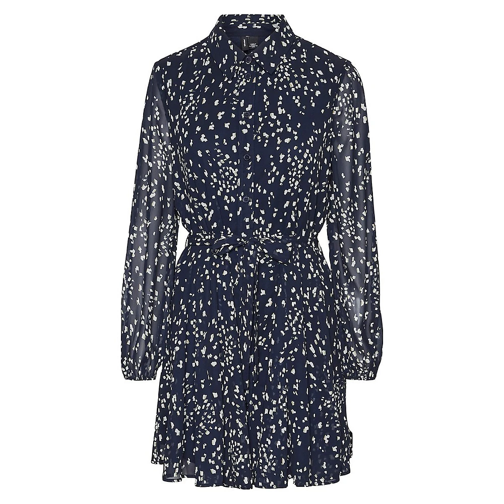 Fit-and-Flare Print Shirtdress