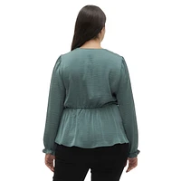 Plus Surplice Blouse
