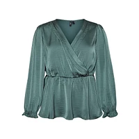 Plus Surplice Blouse
