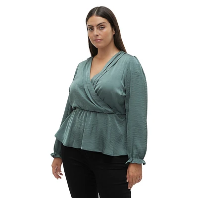 Plus Surplice Blouse