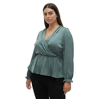 Plus Surplice Blouse