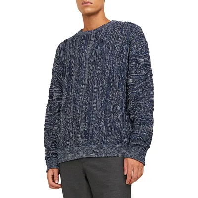Biggie Cable-Knit Crewneck Sweater