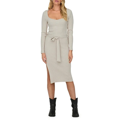 Belted Sweater Dress