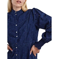 Robe chemisier à broderie anglaise en coton biologique Yassurio