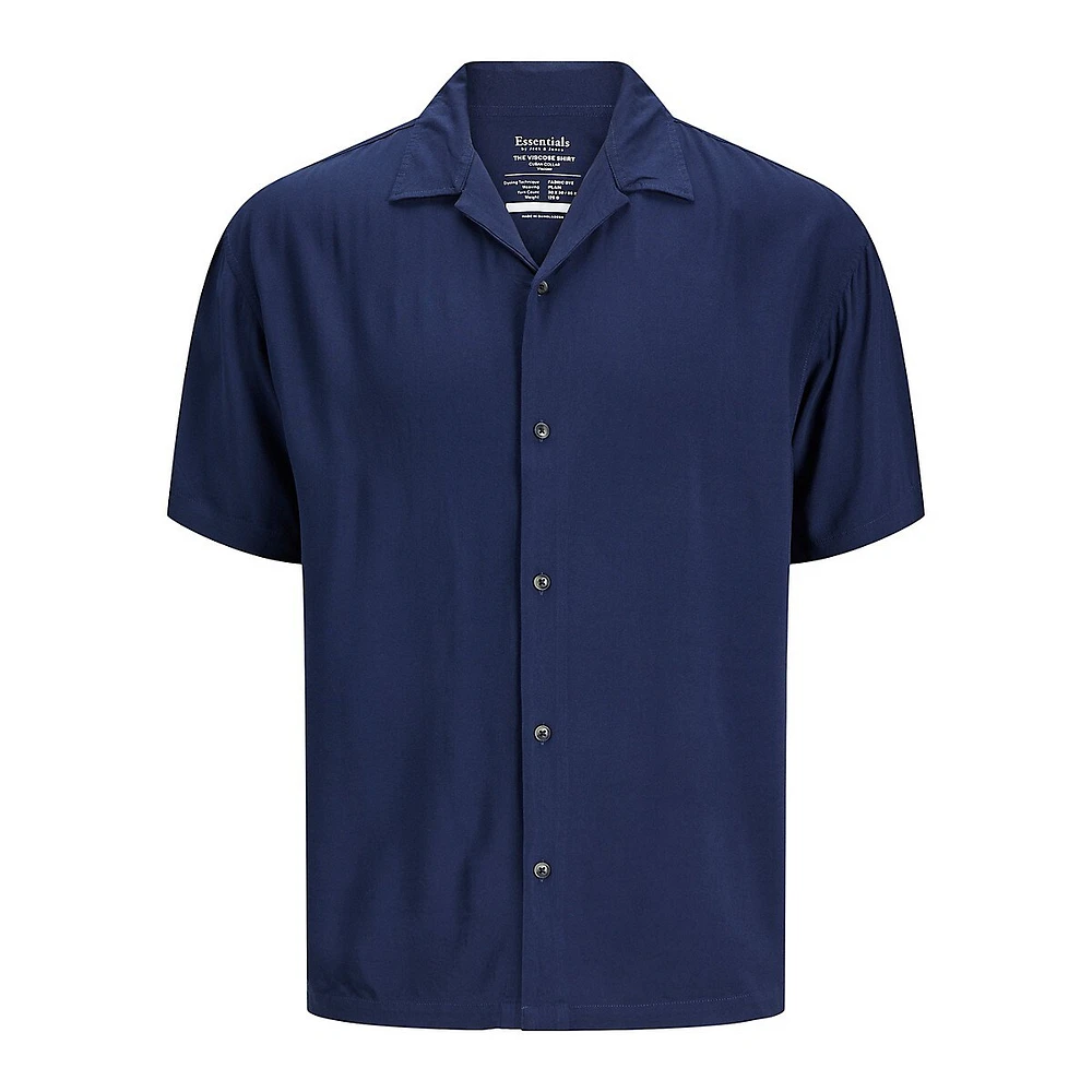 Short-Sleeve Viscose Resort Shirt